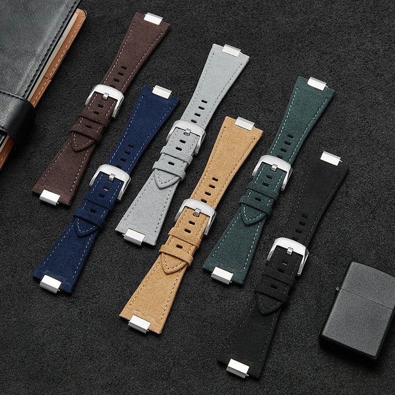 Genuine Leather Watch Strap for Tissot PRX T137, Quick Release, Suede, Concave Interface, For Men