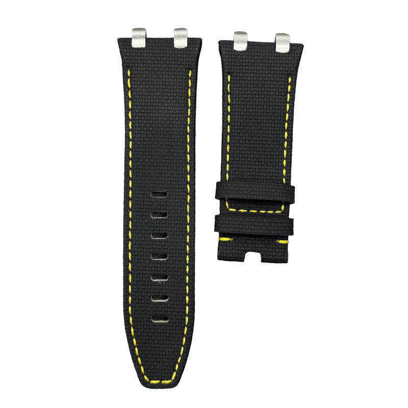 Compatible with Audemars Piguet Royal Oak 26400 Black Nylon Pattern Fluororubber Strap Handmade Custom