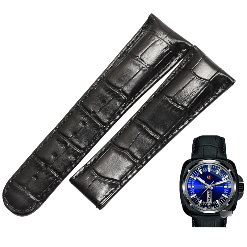 Genuine cowhide leather watch strap, replacement for RADO HyperChrome R32171205, for men