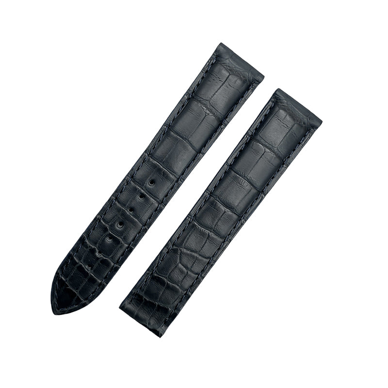 Compatible with Frederique Constant Blue ALLIGATOR Bamboo Pattern Strap Folding Style