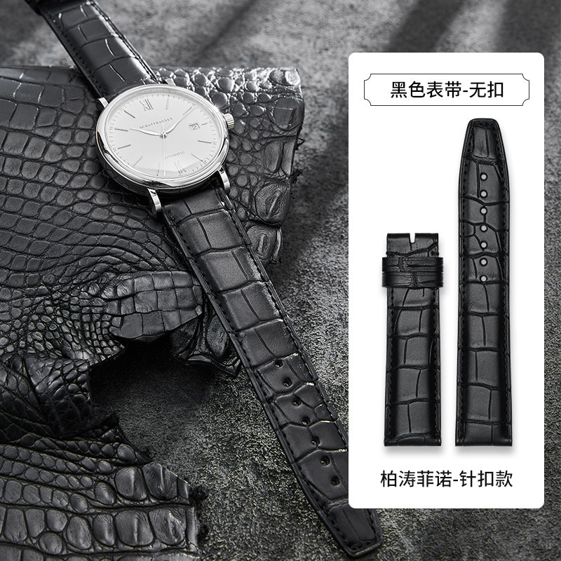 Genuine American Alligator Leather Watch Strap for IWC For Portofino, Portuguese, Portuguese 7, Portuguese Chronograph