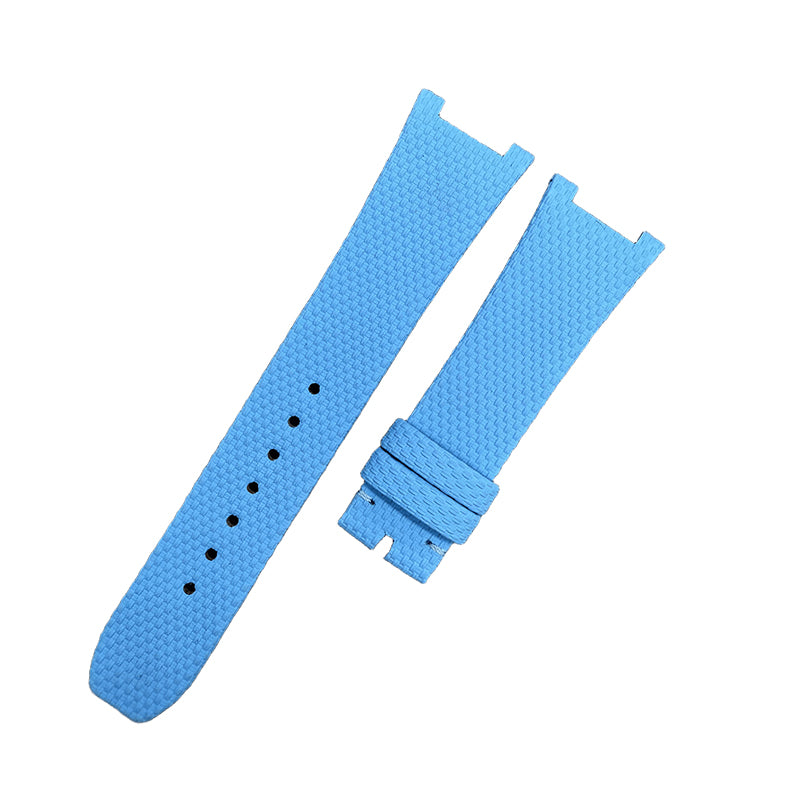 Compatible with Patek Philippe Calatrava 7010 Blue Nylon Pattern Fluororubber Strap
