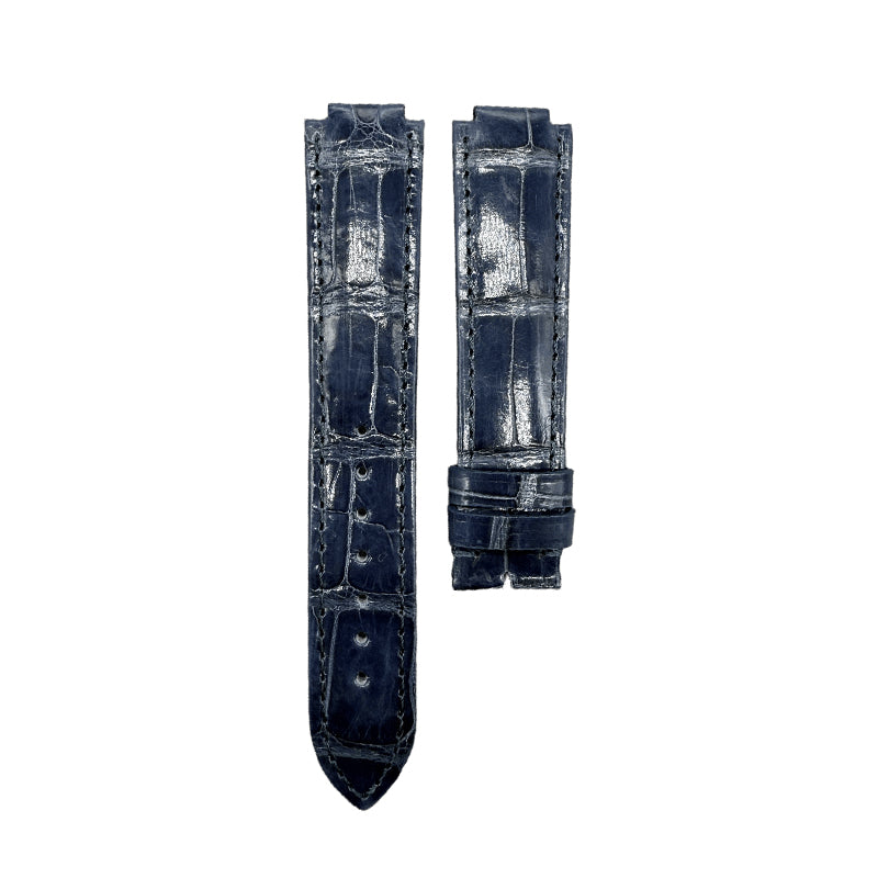 Compatible with Cartier Ballon Bleu Polished ALLIGATOR Strap Pin Buckle Style