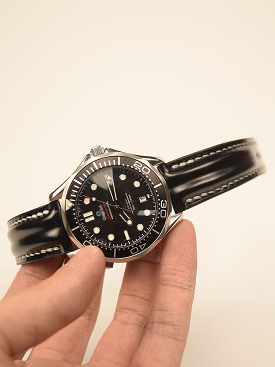 Horween Calfskin Leather Strap for Omega De Ville, Seamaster 300, and Speedmaster