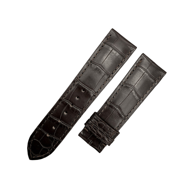 Compatible with Cartier Tank London Dark Brown ALLIGATOR Bamboo Pattern Strap