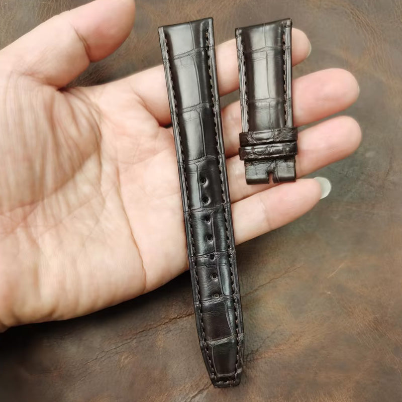 Custom Genuine Alligator Leather Watch Strap, For Men &amp; Women, Fits IWC, Omega, Cartier, Jaeger-LeCoultre, Patek Philippe