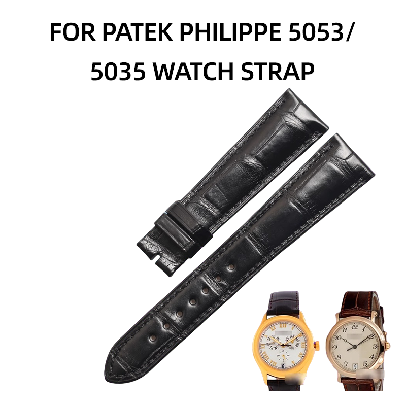 Replacement genuine leather watch strap for Patek Philippe 5053/5035