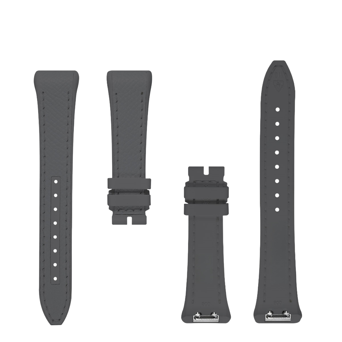 Fits Franck Muller V41 calfskin watch strap with rubber insert for men
