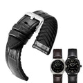 Rubber & Genuine Leather Watch Strap for Men, Sweat-resistant Sport Watch Band, Fits Longines, Tissot, IWC, Jaeger-LeCoultre, Mido Watches.
