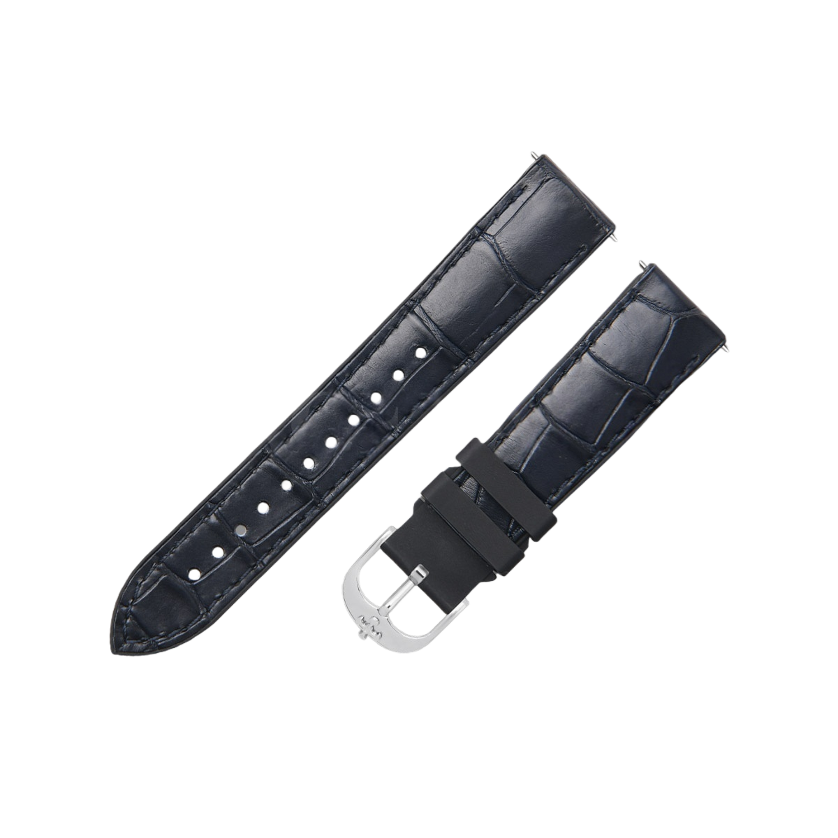 Fits Omega, Tudor, Rolex, IWC Watch Straps – ALLIGATOR Leather with Rubber Insert Watch Strap