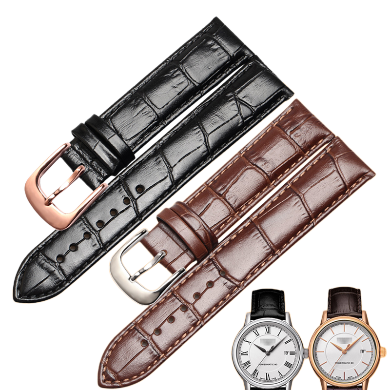 Replacement genuine cowhide leather watch strap, compatible with Tissot new Carson T085.407 / T085.410