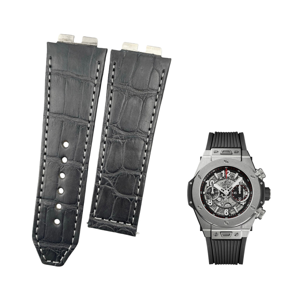 Compatible with Hublot Big Bang 411 Double-sided ALLIGATOR Strap Handmade Custom Genuine Leather Strap