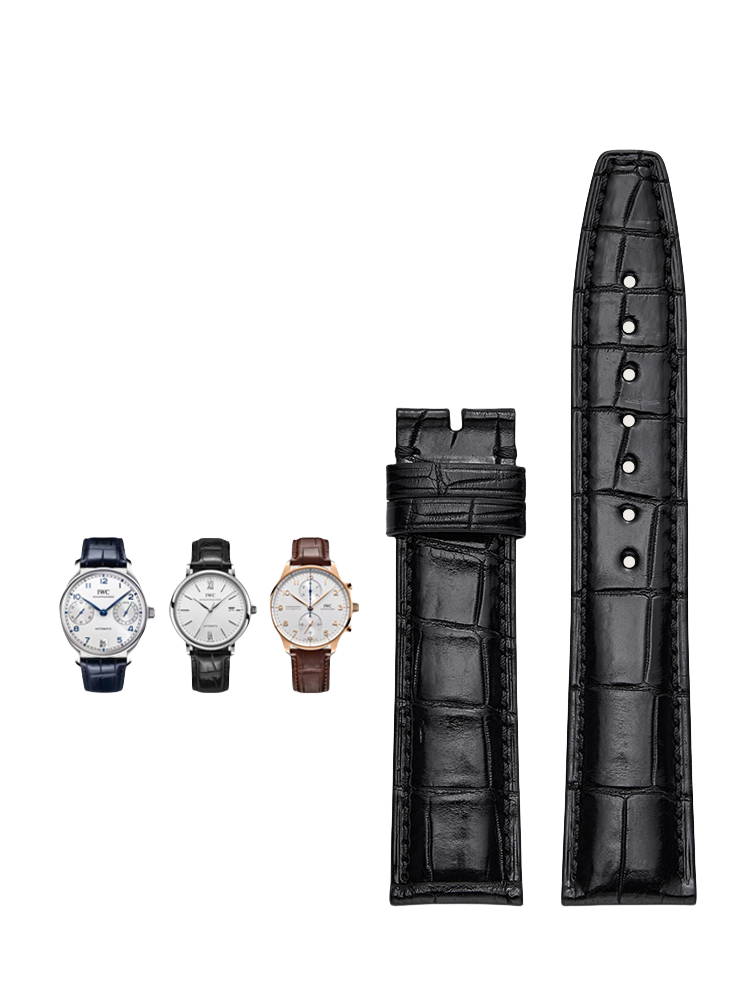 Genuine Alligator Leather Watch Strap for Men, Fits IWC Portuguese 7, Portuguese Chronograph, Portofino