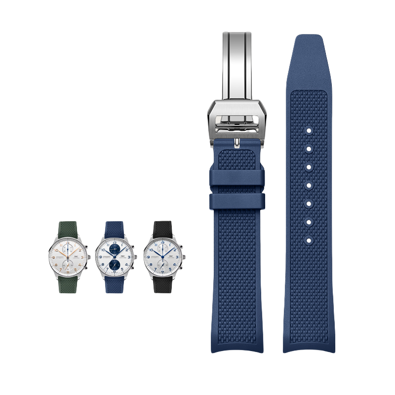 20mm Rubber Watch Strap for IWC Portuguese Chronograph IW371620, For Men