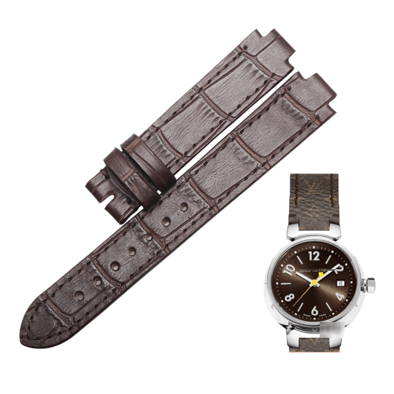 Genuine leather watch strap, replacement for LV Louis Vuitton TAMBOUR small size, for women