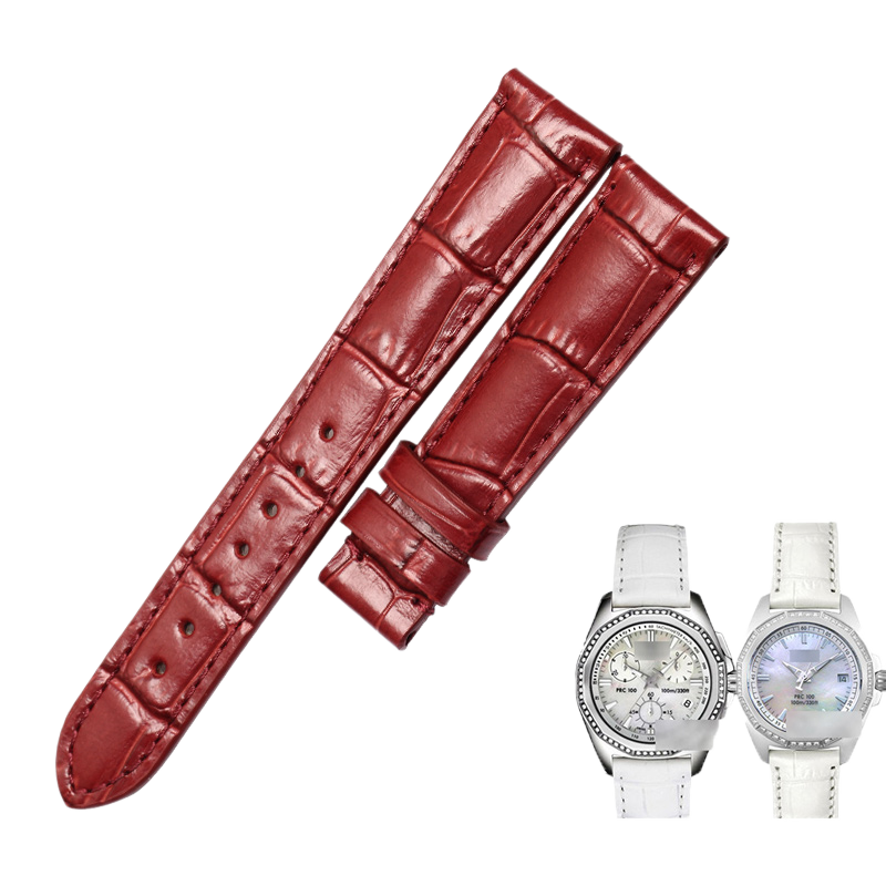 Replacement genuine leather watch strap for women, compatible with Tissot PRC 100/T22/T008 PRC 100 series