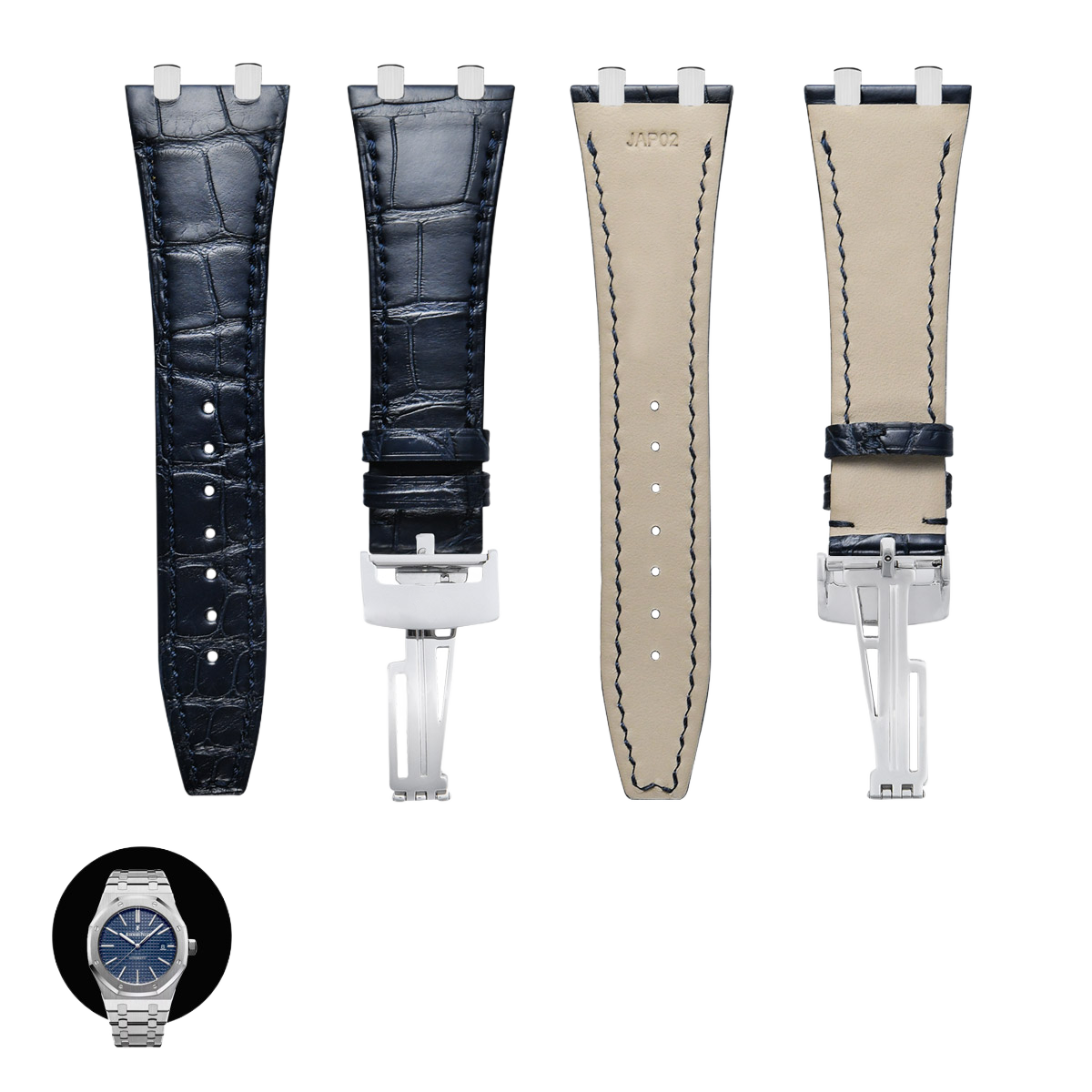Fits Audemars Piguet 15400 15500 26239 Watch Straps – ALLIGATOR Leather Watch Strap