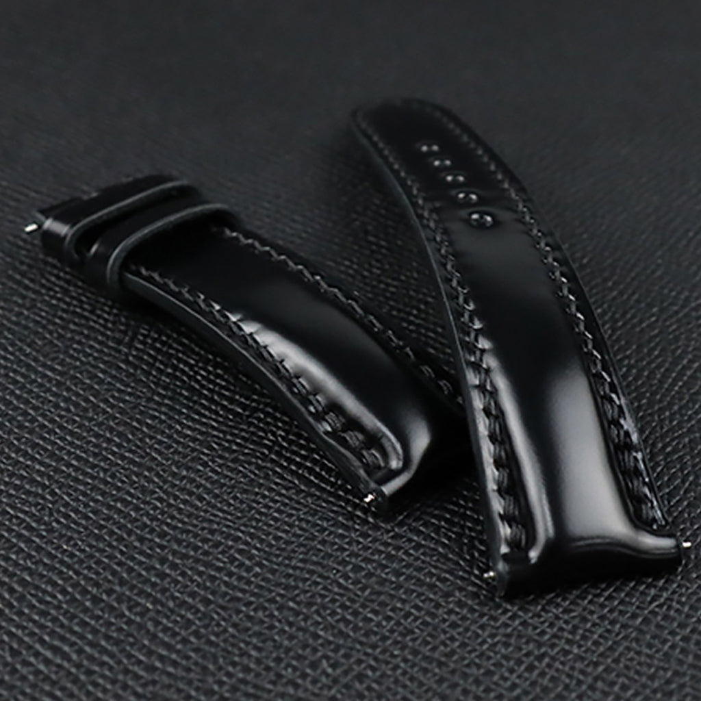 Two-sided genuine leather watch strap - horsehide front, top-grain leather back - handmade, universal fit for Apple, Huawei, Tissot