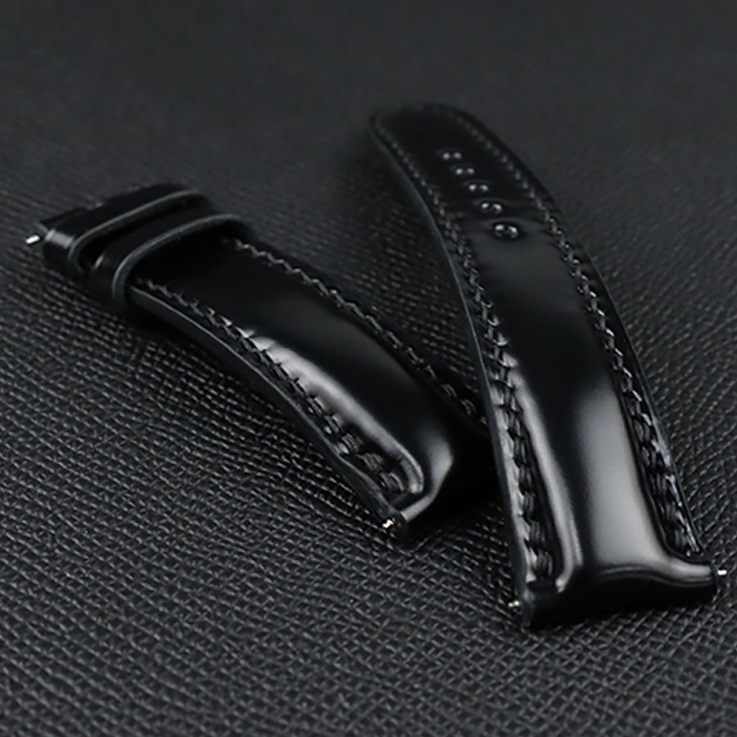 Two-sided genuine leather watch strap - horsehide front, top-grain leather back - handmade, universal fit for Apple, Huawei, Tissot