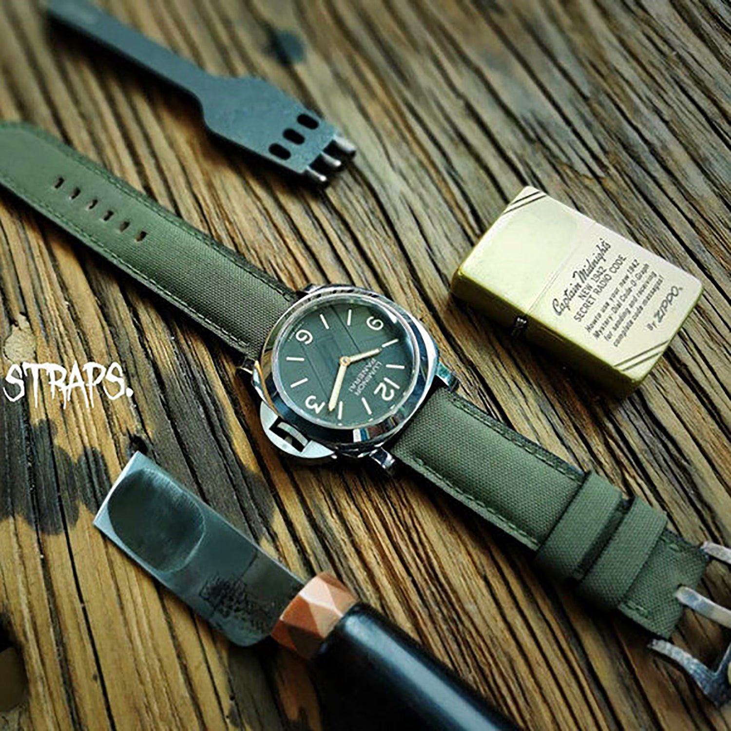 Handmade Nylon Watch Strap Customization - Waterproof, Sweat-Resistant, Durable & Soft, Black & Red, Raised Texture, Pin Buckle