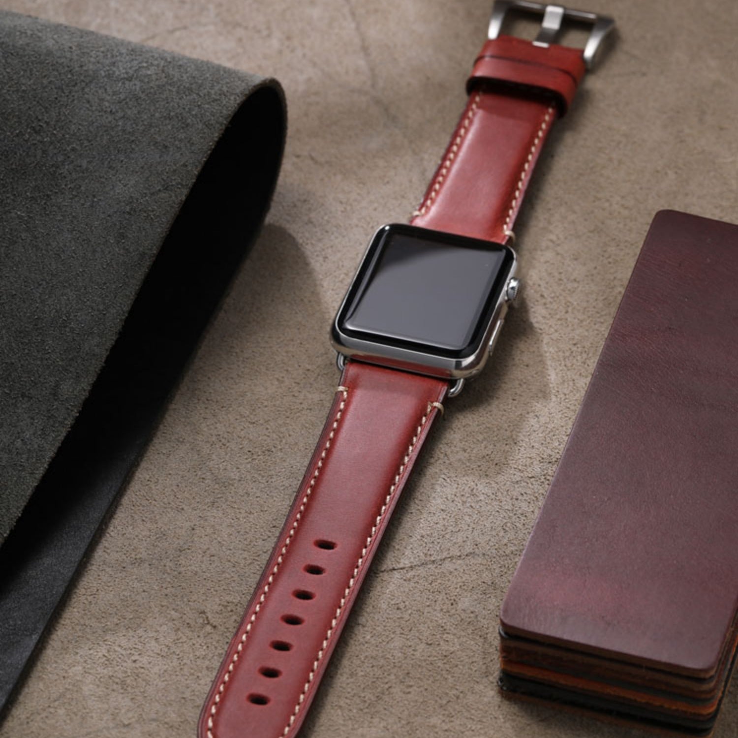 Genuine Leather Watch Strap for Apple Watch, Compatible with Apple Watch S11/10/9/8/7/6/5/4/SE, Personalized Crazy Horse Leather, 49mm, New iWatch Ultra 3/2 Wristband, For Men