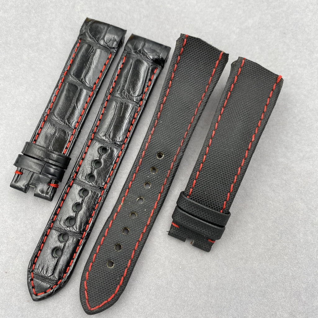 19mm Crocodile Leather Watch Strap Compatible with Glashütte Original