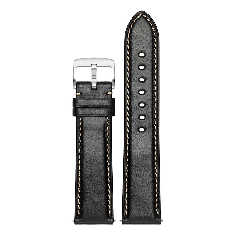 Men's genuine leather vintage frosted cowhide watch strap with quick release, fits IWC, Longines, Omega, Jaeger-LeCoultre, Mido, Tissot