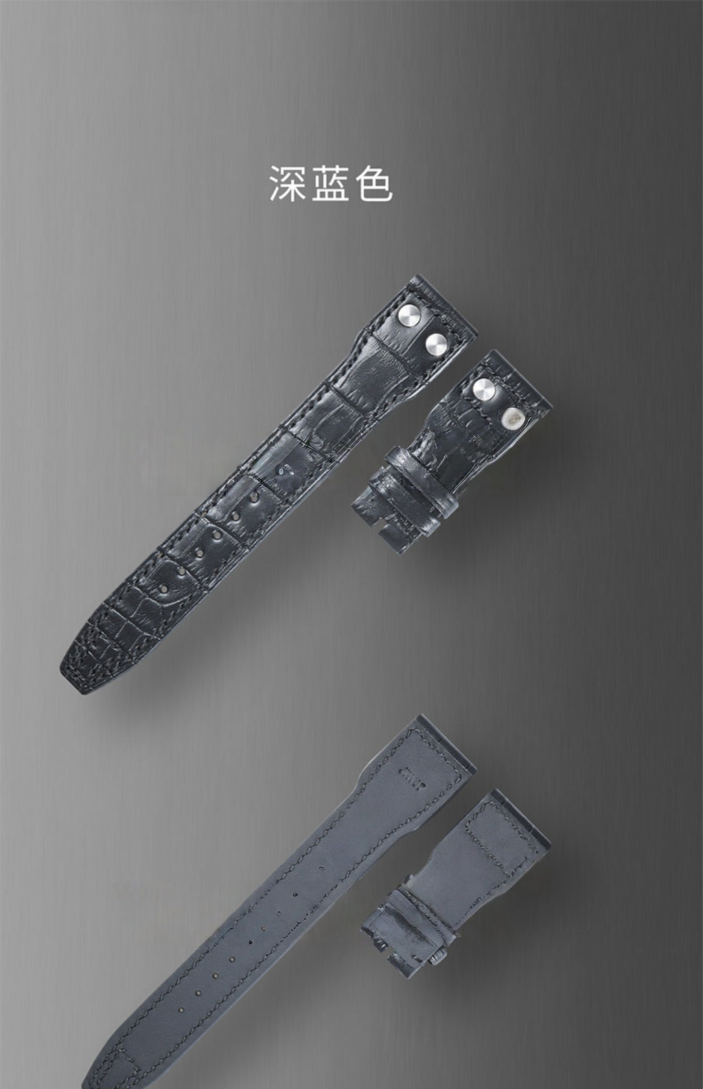 Fits IWC Pilot 46mm watch strap with rivets