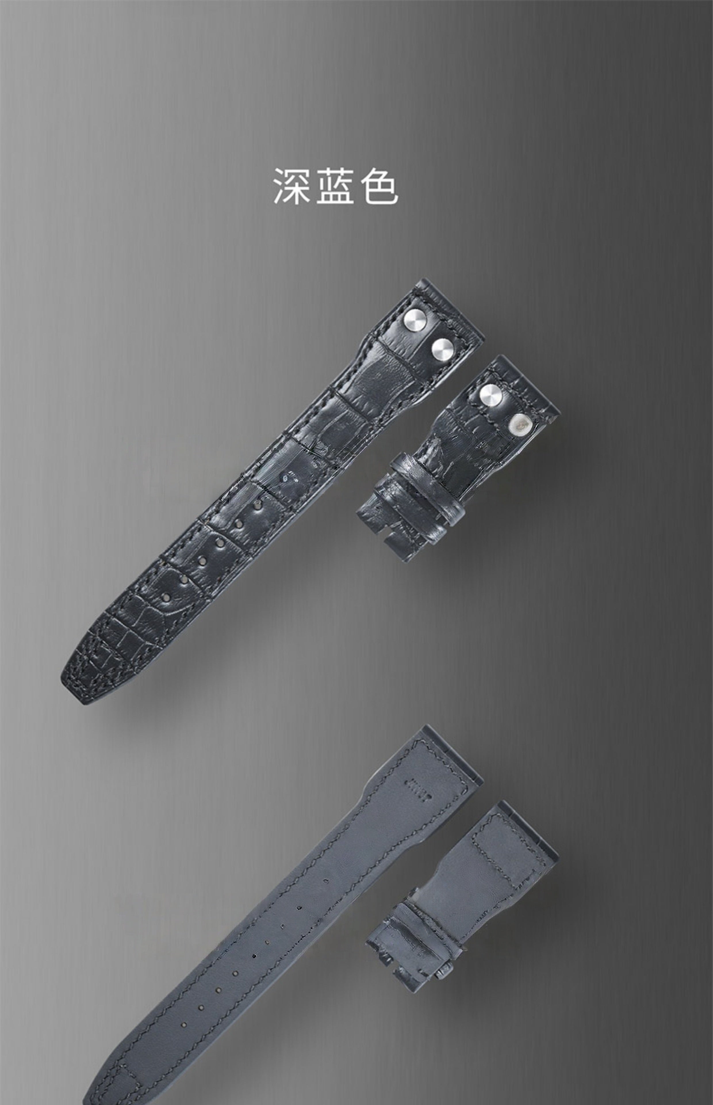 Fits IWC Pilot 46mm watch strap with rivets