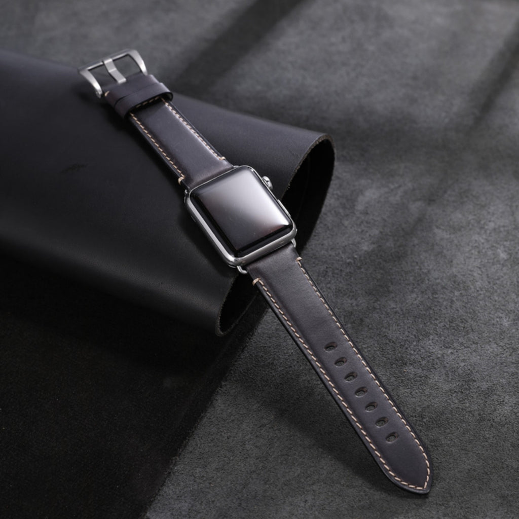 Genuine Leather Watch Strap for Apple Watch, Compatible with Apple Watch S11/10/9/8/7/6/5/4/SE, Personalized Crazy Horse Leather, 49mm, New iWatch Ultra 3/2 Wristband, For Men