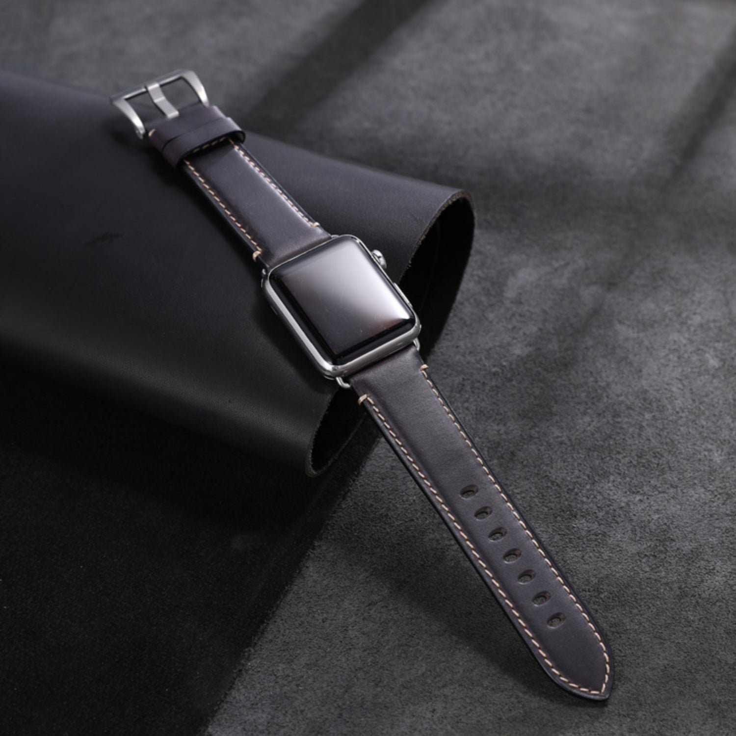 Genuine Leather Watch Strap for Apple Watch, Compatible with Apple Watch S11/10/9/8/7/6/5/4/SE, Personalized Crazy Horse Leather, 49mm, New iWatch Ultra 3/2 Wristband, For Men