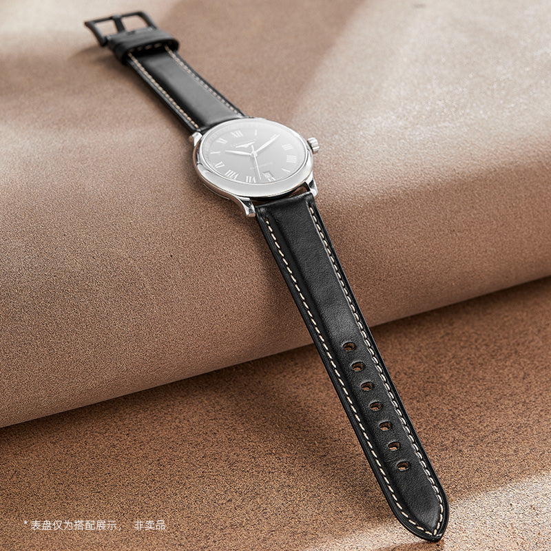 Men's genuine leather vintage frosted cowhide watch strap with quick release, fits IWC, Longines, Omega, Jaeger-LeCoultre, Mido, Tissot