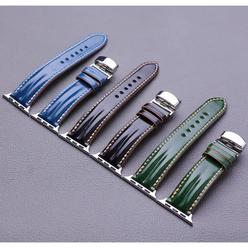 Handcrafted Horsehide Watch Strap - Universal for Apple Watch & Huawei Smart Watches, Multi-Color Options