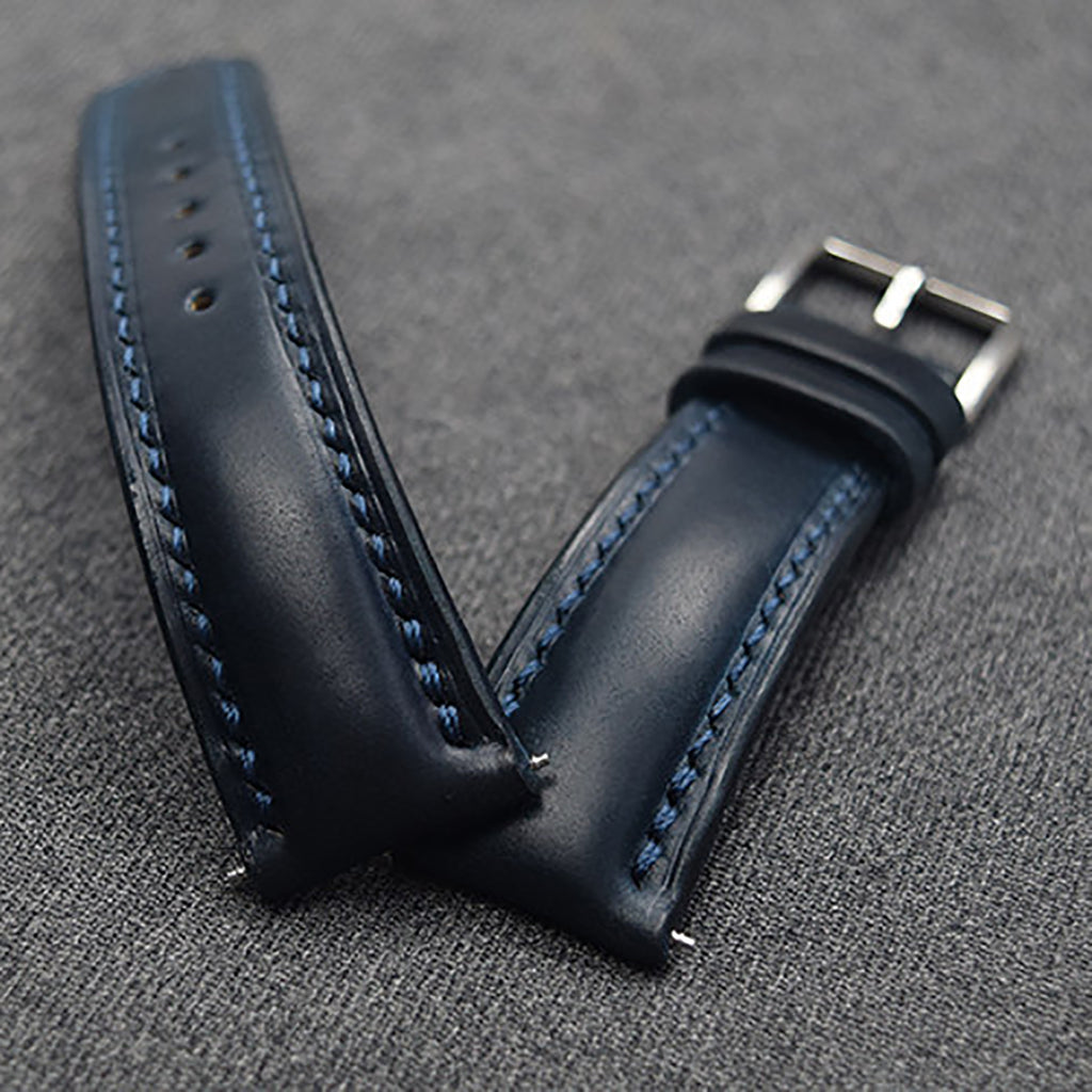 Horween Chromexcel Leather Watch Strap - Compatible with Longines Moonphase, Jaeger-LeCoultre, and Rolex Submariner (Green Dial)