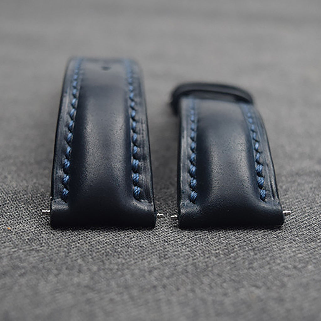 Horween Chromexcel Leather Watch Strap - Compatible with Longines Moonphase, Jaeger-LeCoultre, and Rolex Submariner (Green Dial)