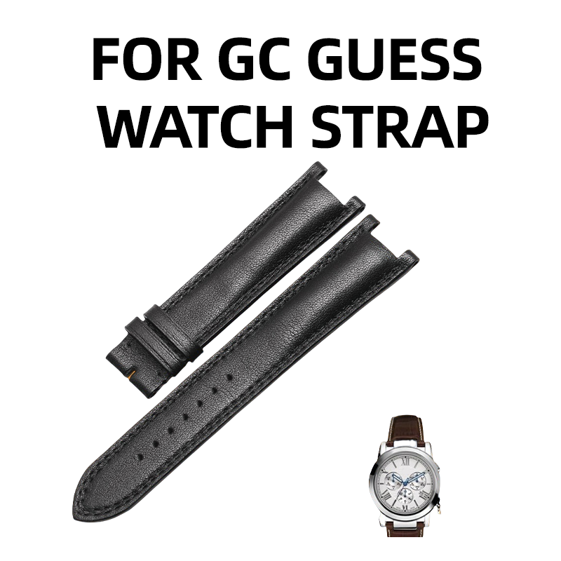 Genuine leather watch strap, replacement for GC/Guess, 22mm / 20mm, notched interface, for men