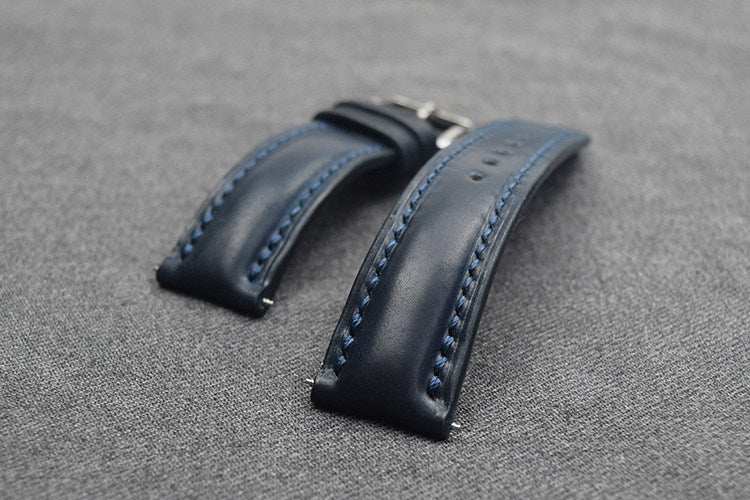 Horween Chromexcel Leather Watch Strap - Compatible with Longines Moonphase, Jaeger-LeCoultre, and Rolex Submariner (Green Dial)