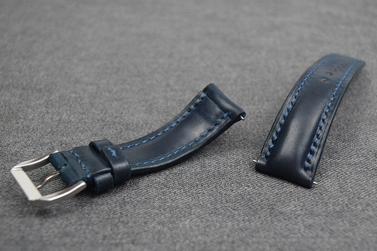 Horween Chromexcel Leather Watch Strap - Compatible with Longines Moonphase, Jaeger-LeCoultre, and Rolex Submariner (Green Dial)