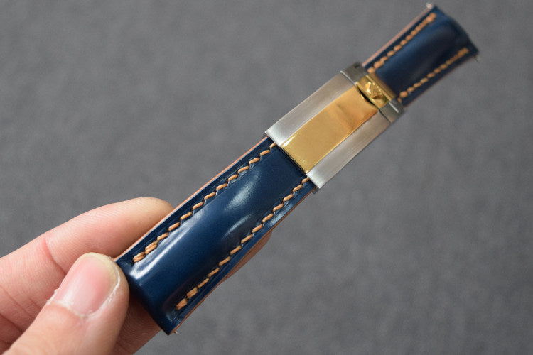 Handmade Cowhide Watch Strap for Rolex Oyster Perpetual Submariner (Black/Green), Yacht-Master, and Daytona (Rainbow)