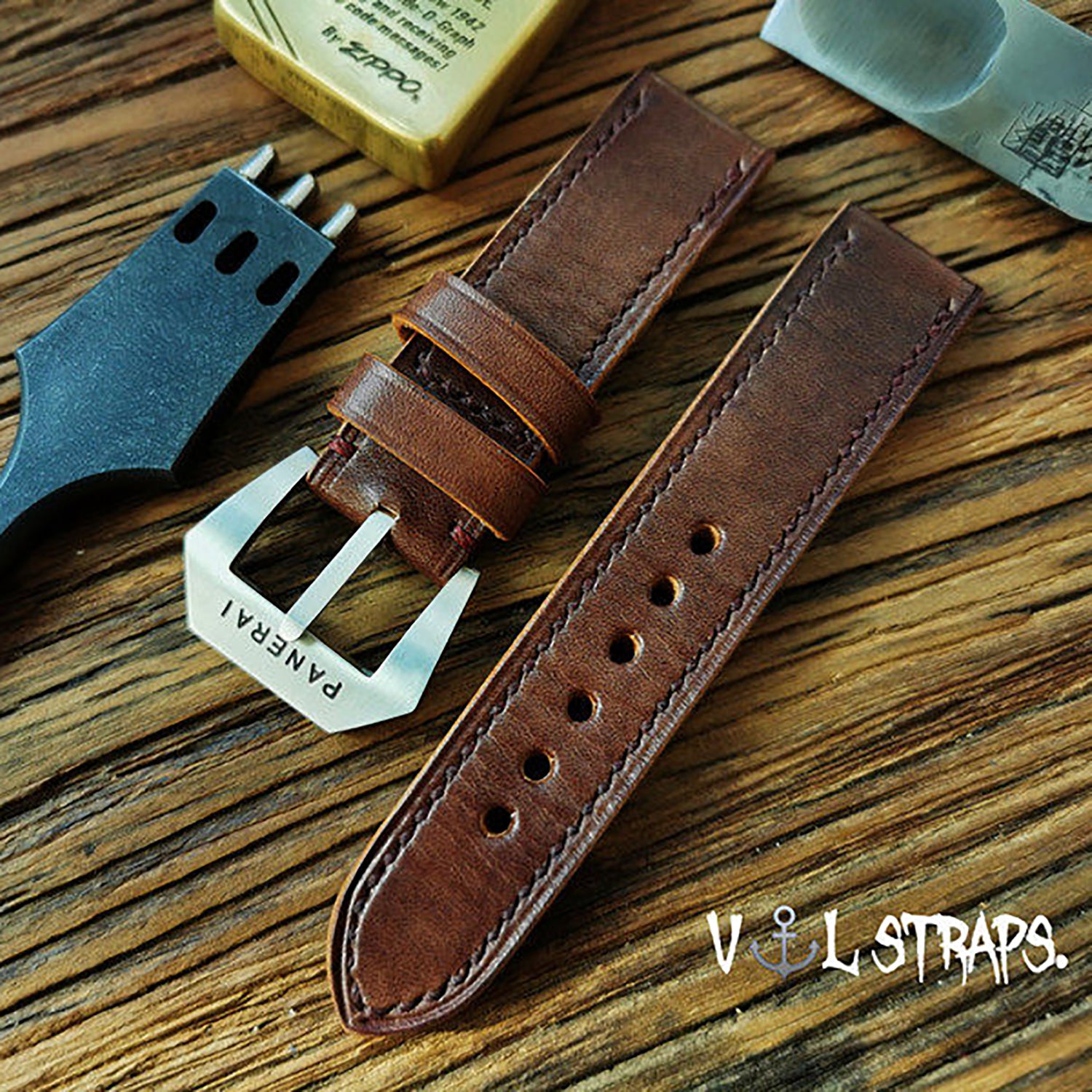 Handcrafted Italian Cracked Leather Watch Strap - Thickened Blue Version, Original Factory-Fitted