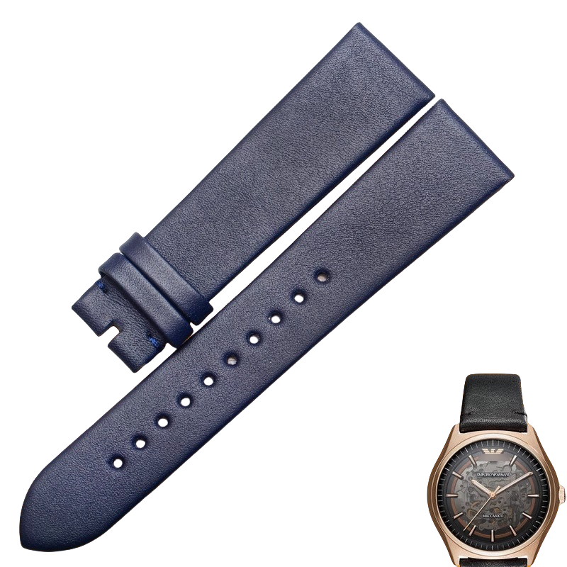 Replacement cowhide watch strap for Armani AR60004 men's watch, 22MM