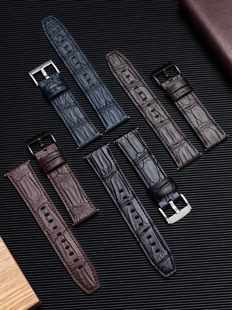 Genuine Alligator Leather Watch Strap for Huawei GT5/GT6/GT4/GT3, Ultimate Design, Watch Buds, 46mm, Fashion Genuine Leather Band