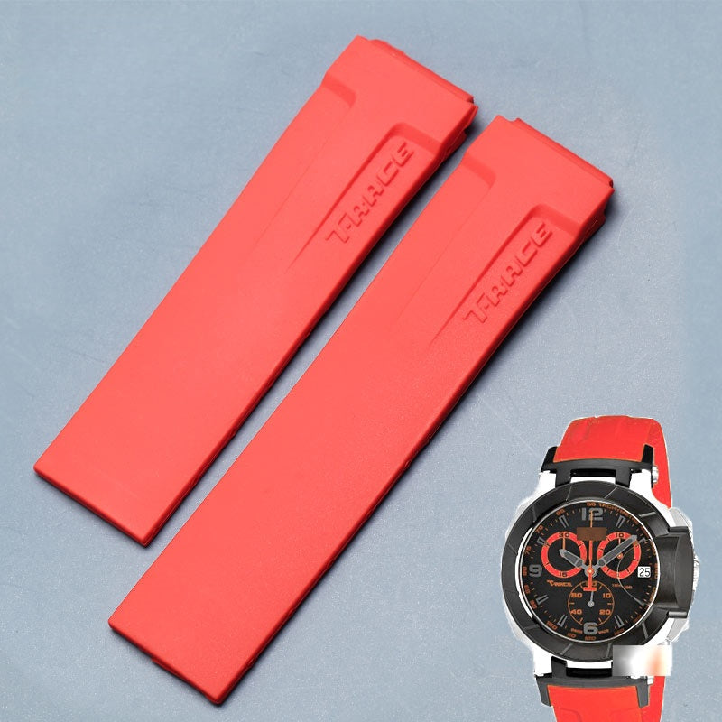 Replacement rubber watch strap for Tissot T048 T048.417A T-Race Motorcycle Racing