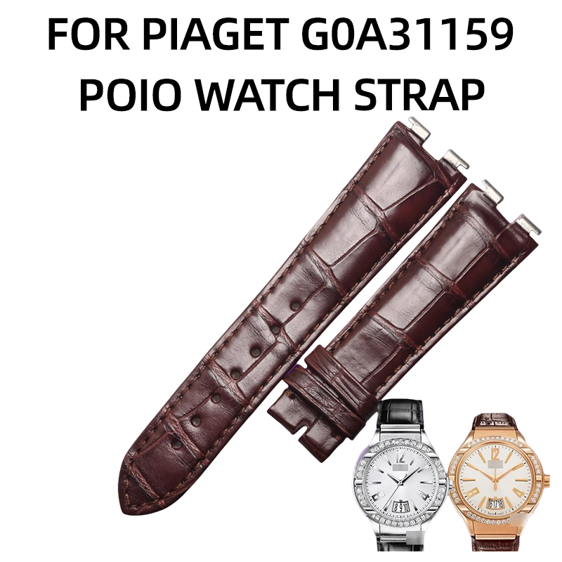 Genuine ALLIGATOR leather replacement watch strap, dedicated for Piaget Polo G0A31159, for men