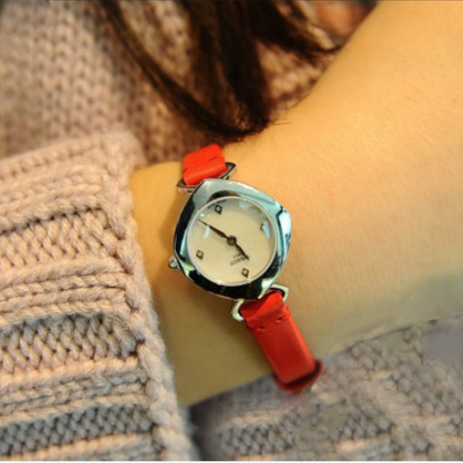 Genuine leather watch strap for women, 8mm width, compatible with Tissot T113.109A