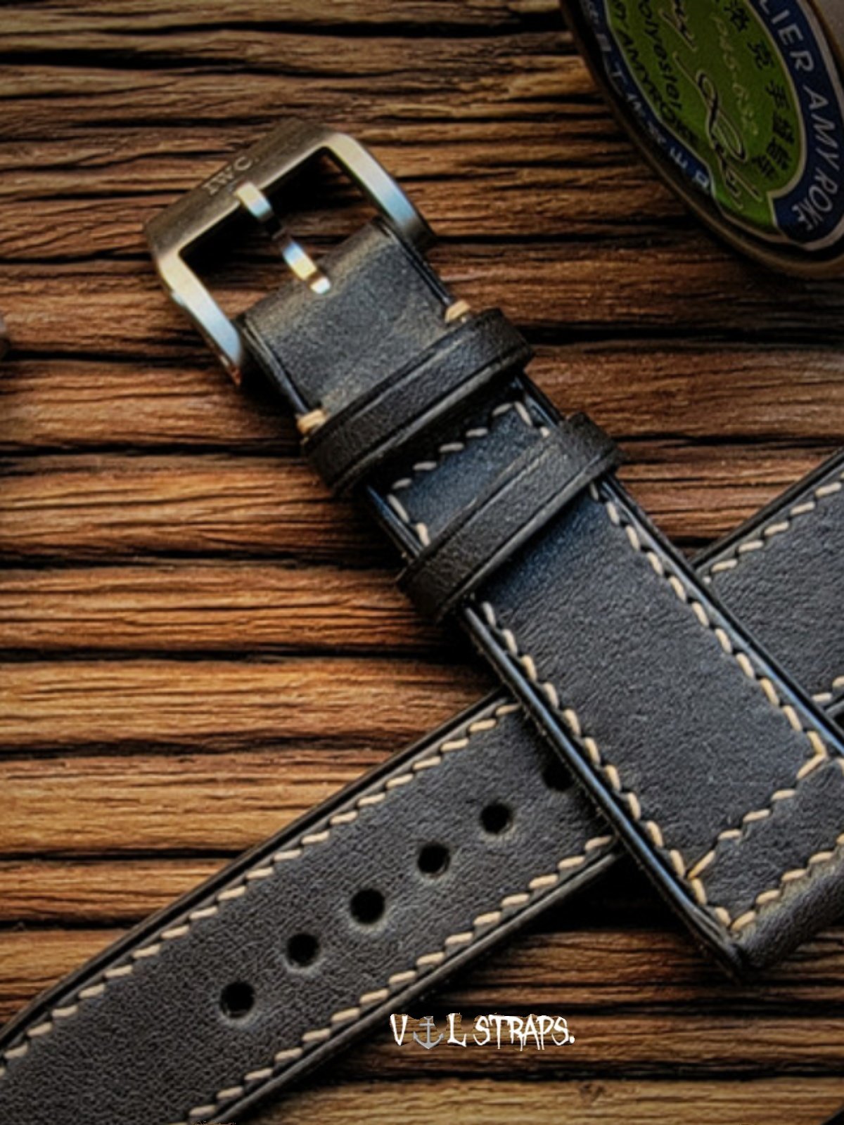 Handcrafted Custom Italian Leather Watch Strap - Meteorite Gray, Soft & Comfortable, Pilot & Portuguese Style with Pin Buckle