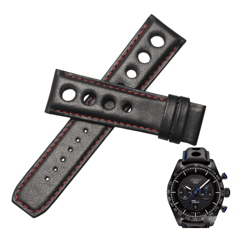 Replacement cowhide leather watch strap for men, compatible with Tissot Sport T100.427