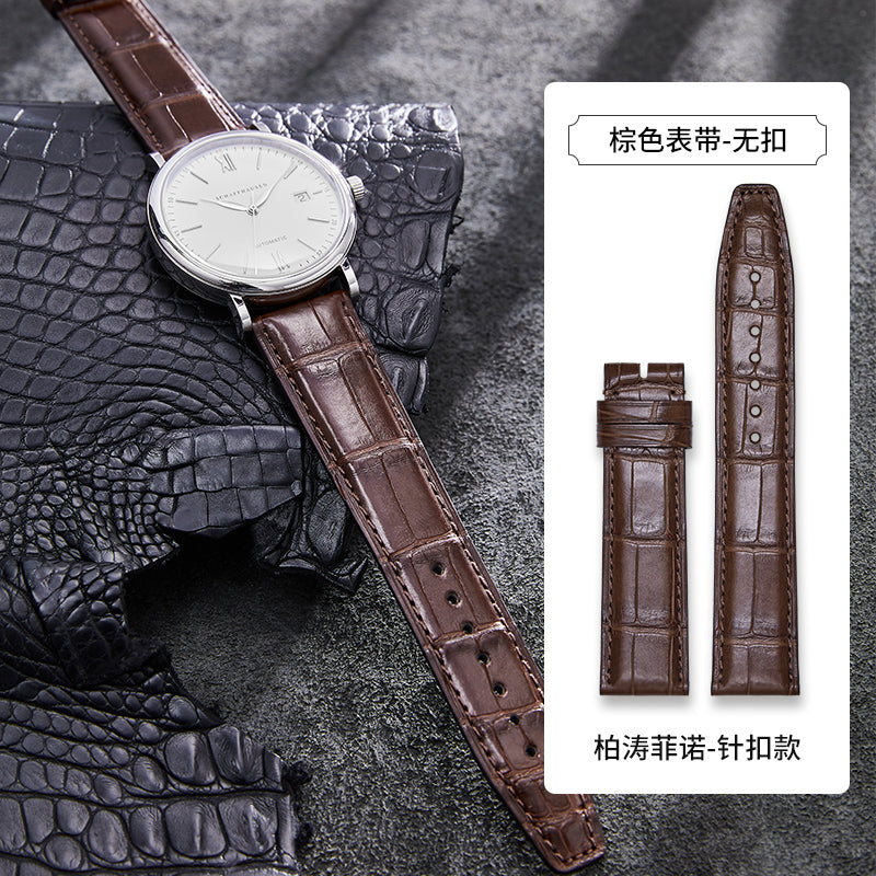 Genuine American Alligator Leather Watch Strap for IWC For Portofino, Portuguese, Portuguese 7, Portuguese Chronograph