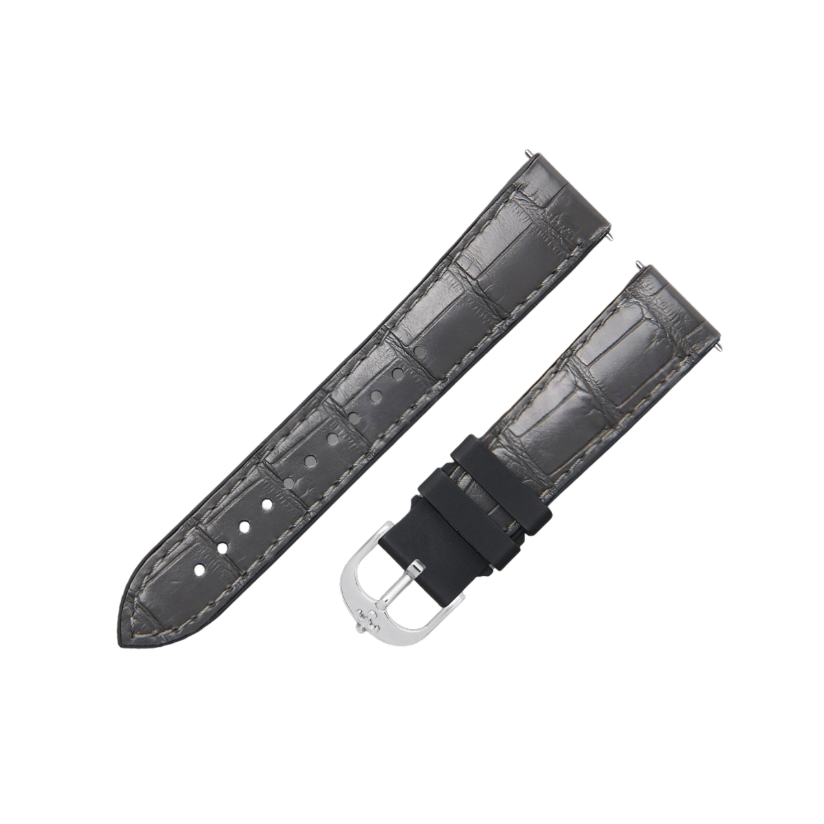 Fits Omega, Tudor, Rolex, IWC Watch Straps – ALLIGATOR Leather with Rubber Insert Watch Strap