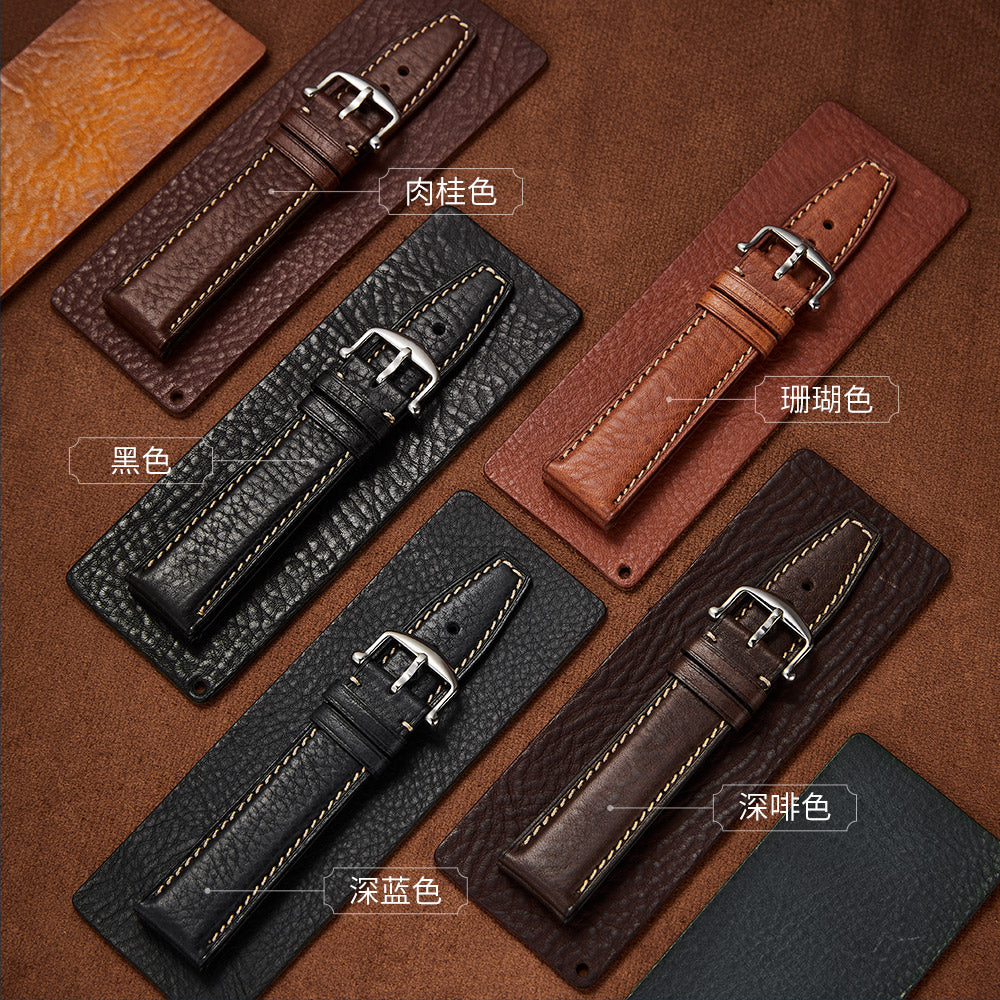 Genuine leather watch strap for men, 20mm cowhide, fits IWC Pilot, Portugieser, Portofino, compatible with Huawei watches